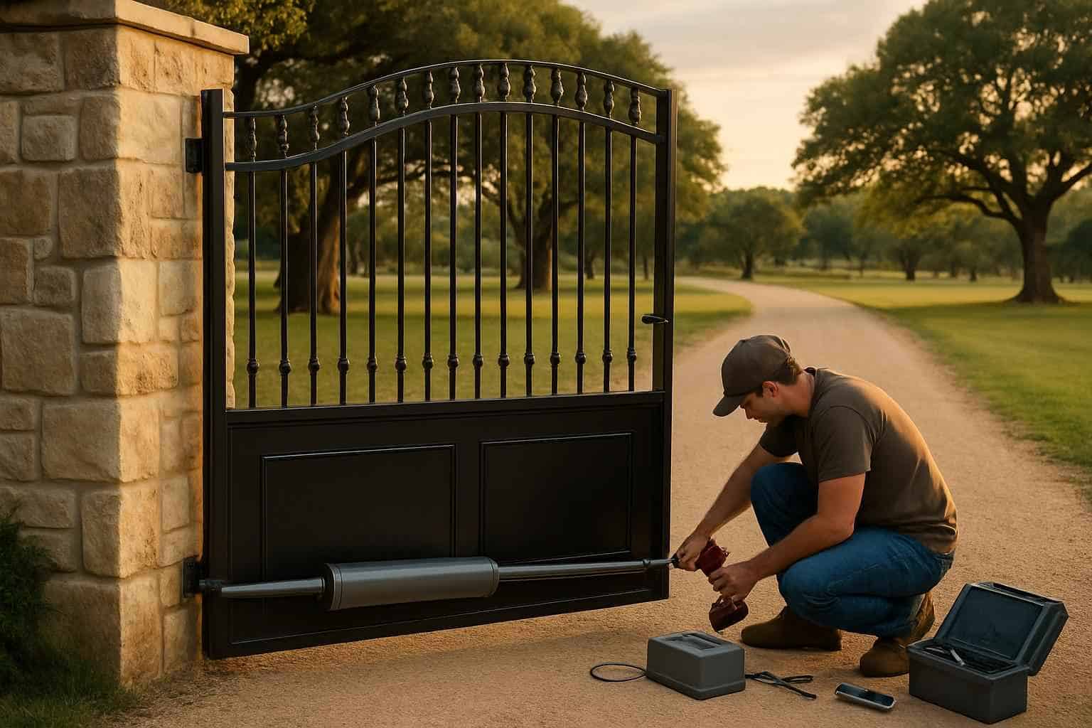 Automatic Gate Opener Prep in Waring Texas