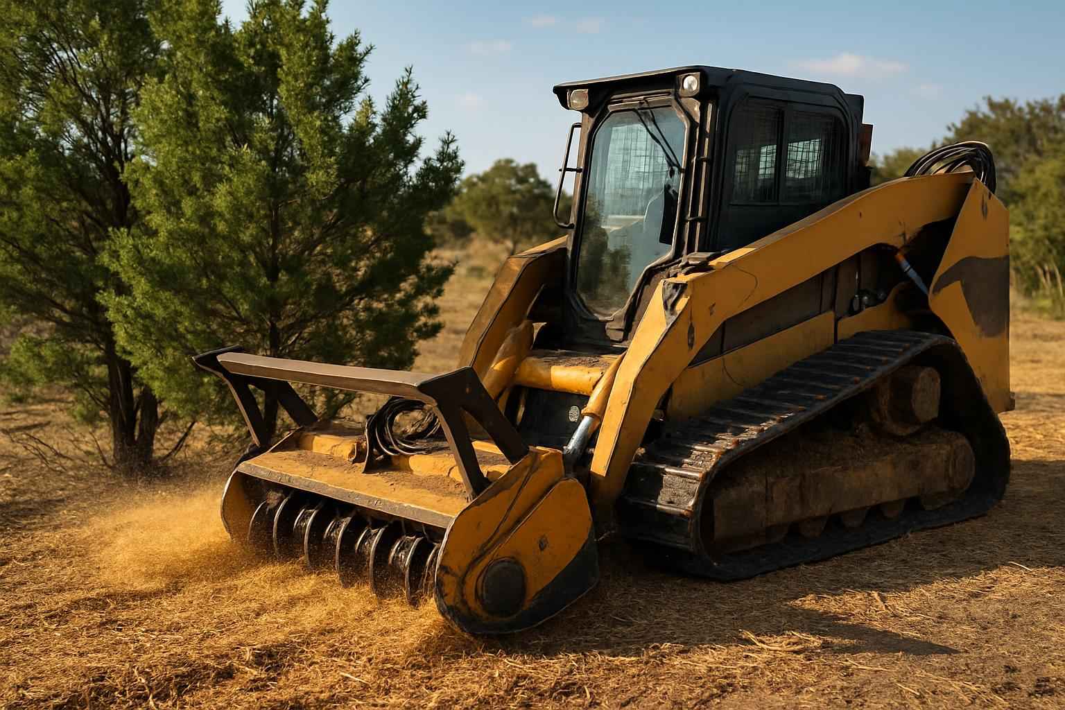 Cedar Clearing with Mulcher in Doss Texas