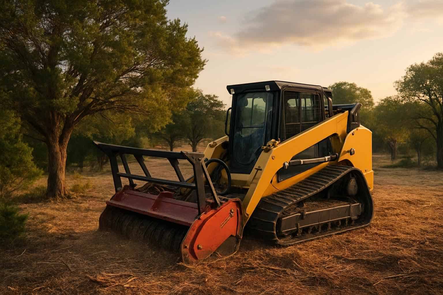 Cedar Clearing with Mulcher in Waring Texas