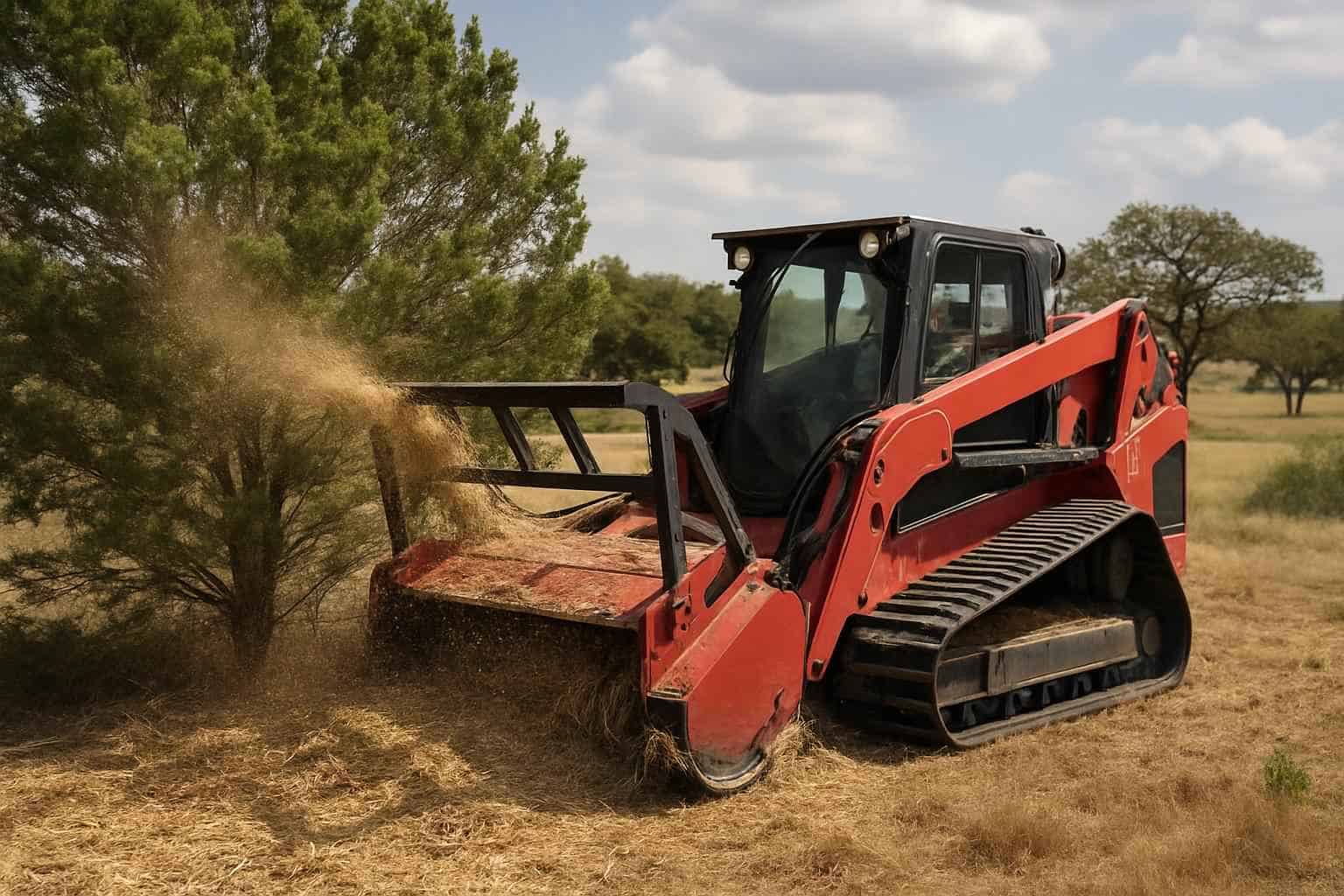 Cedar Eating Mulching in Kerrville Texas