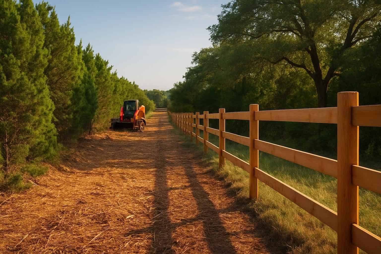 Cedar Fence Line Clearing in Comfort Texas