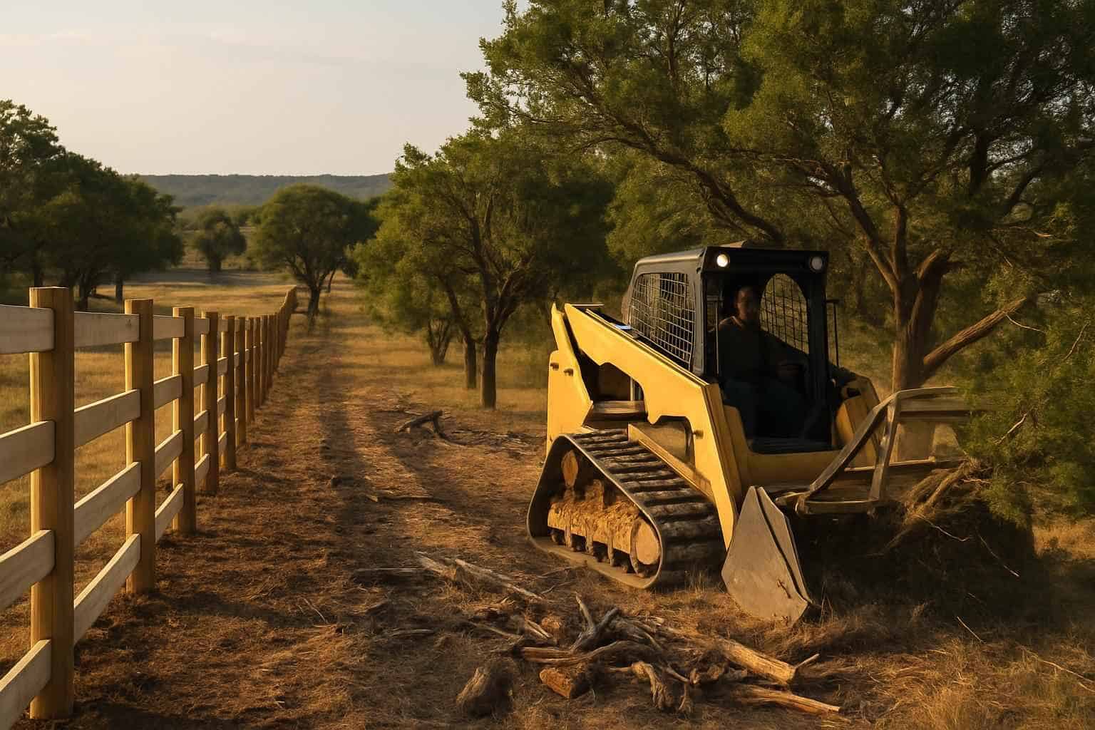 Cedar Fence Line Clearing in Harper Texas