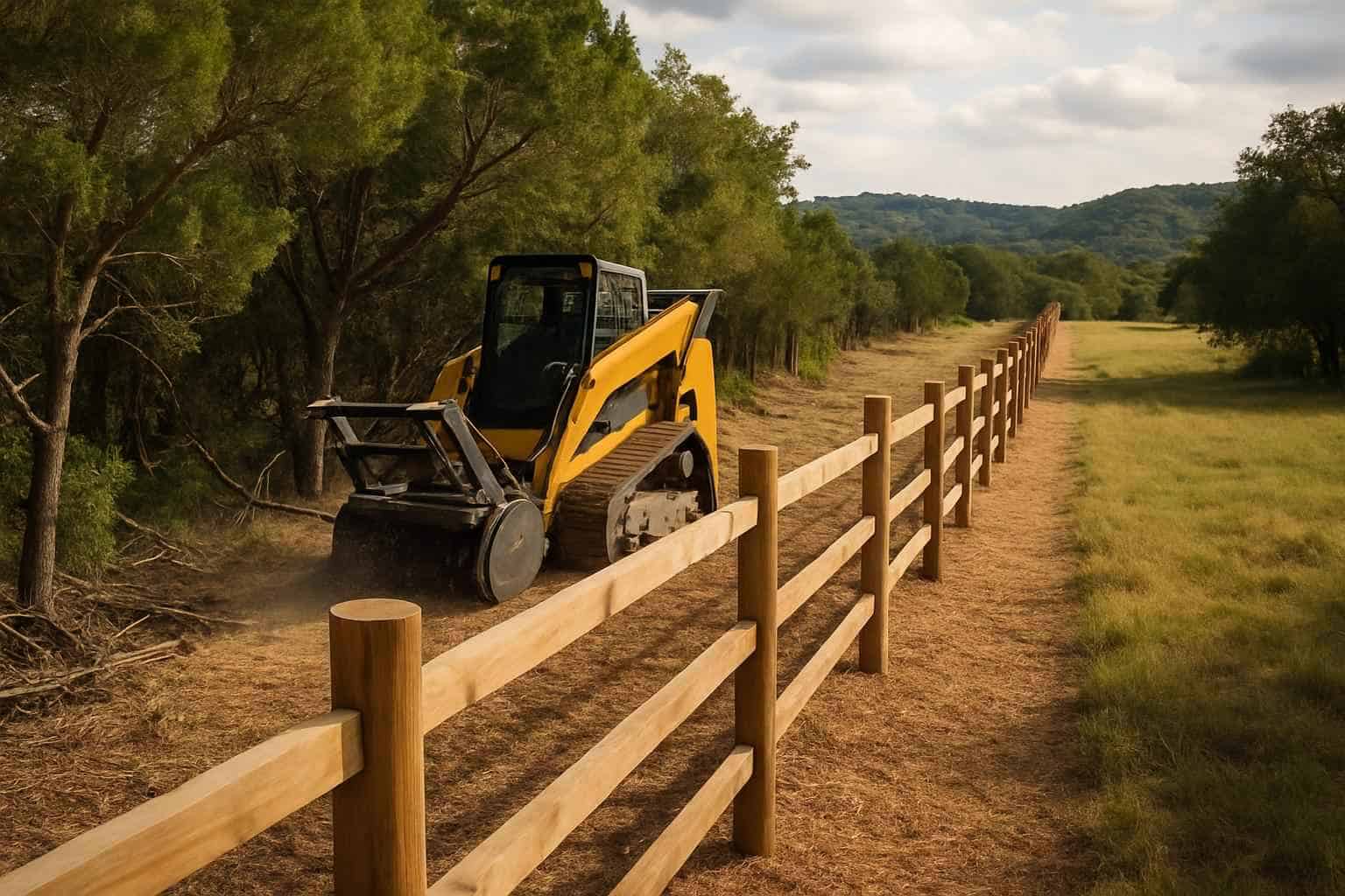 Cedar Fence Line Clearing in Kerrville Texas