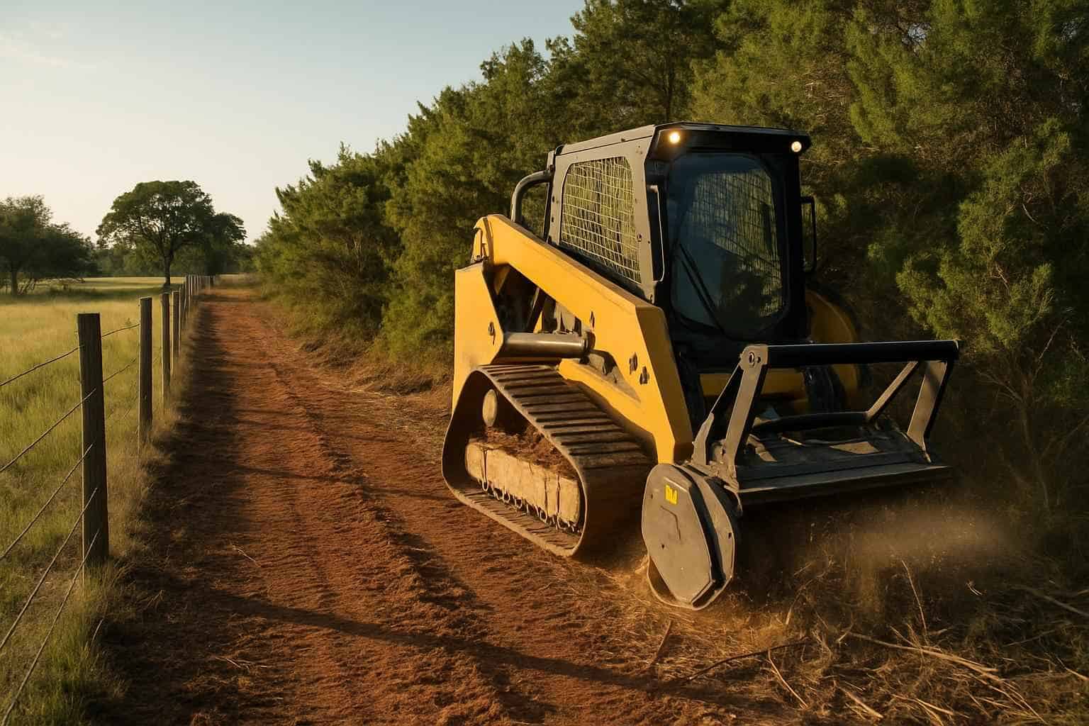 Cedar Fence Line Clearing in Waring Texas