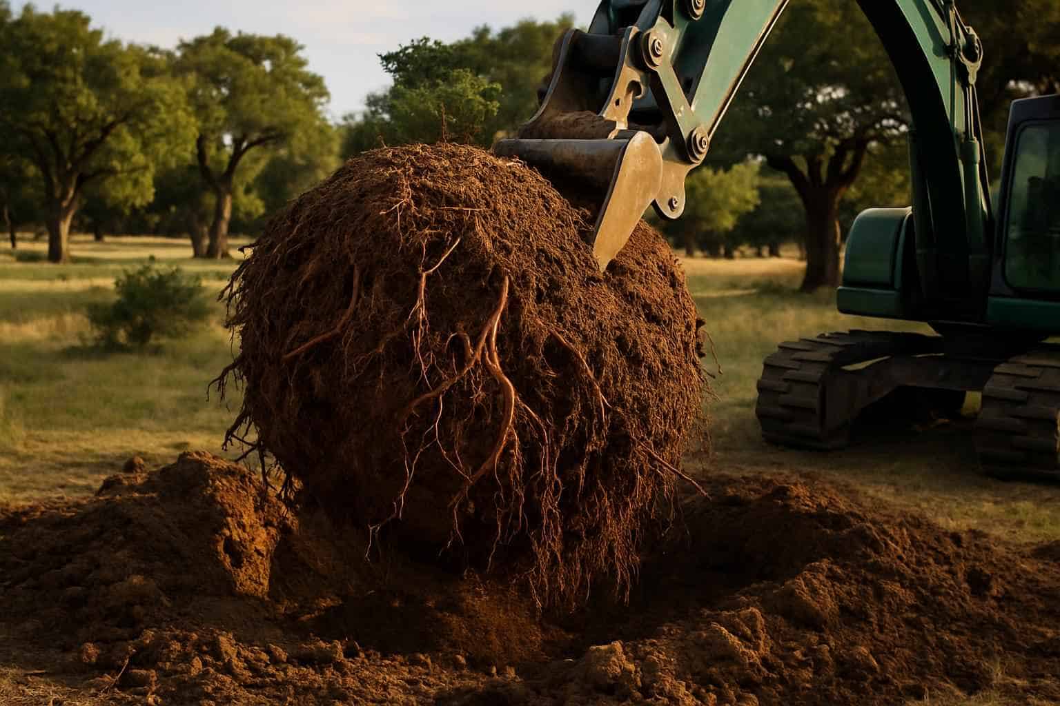Cedar Root Ball Removal in Waring Texas