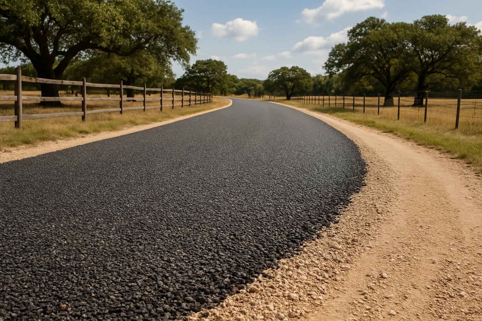 Chip Seal Over Road Base in Kerrville Texas
