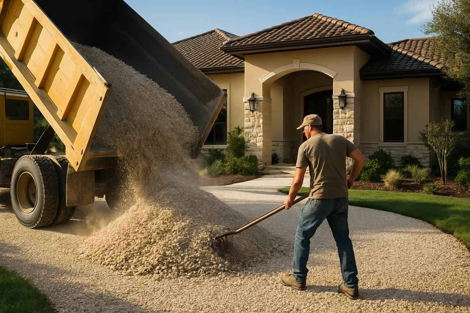 Crushed Rock Spreading in Comfort Texas