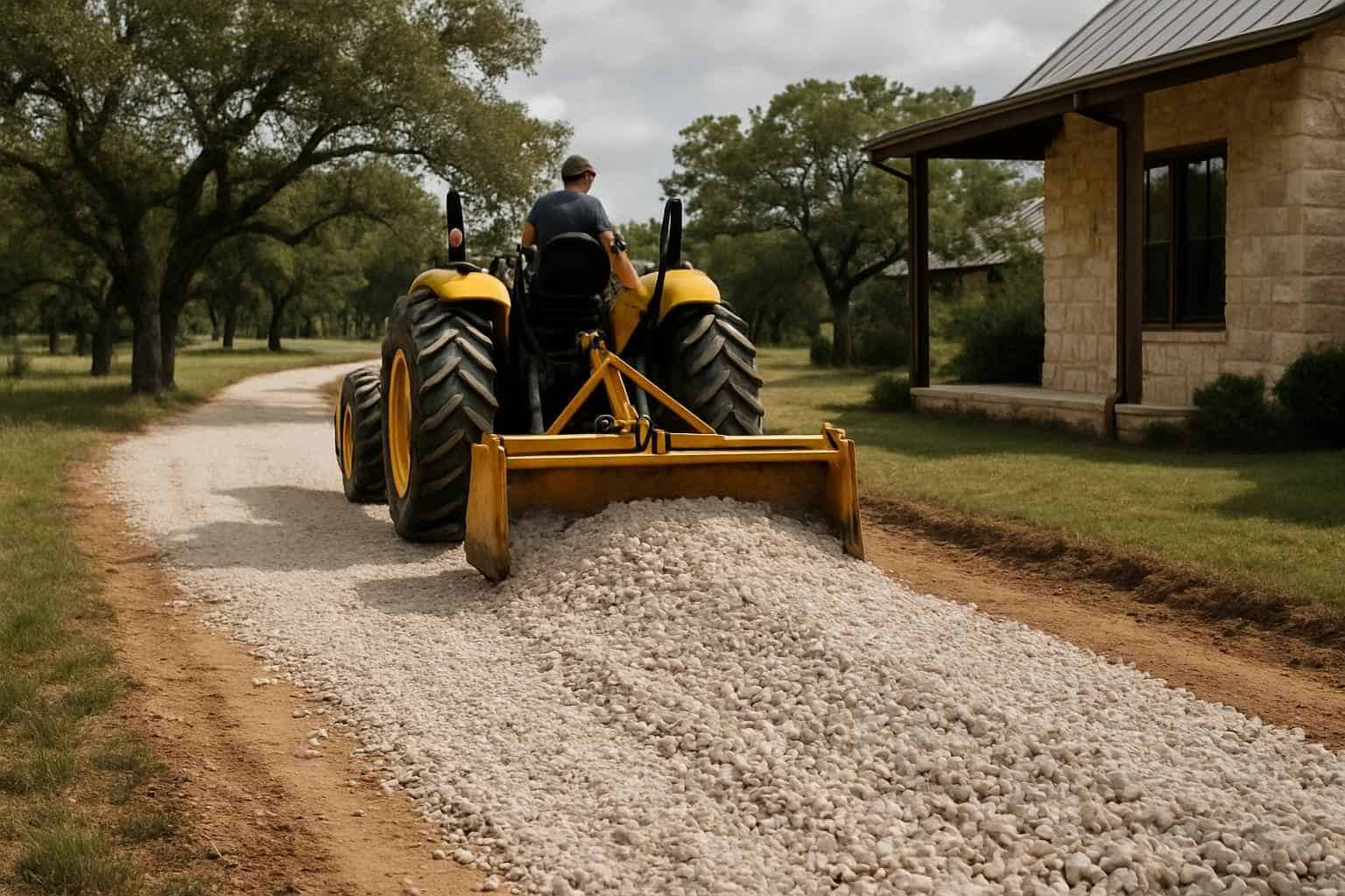 Crushed Rock Spreading in Harper Texas