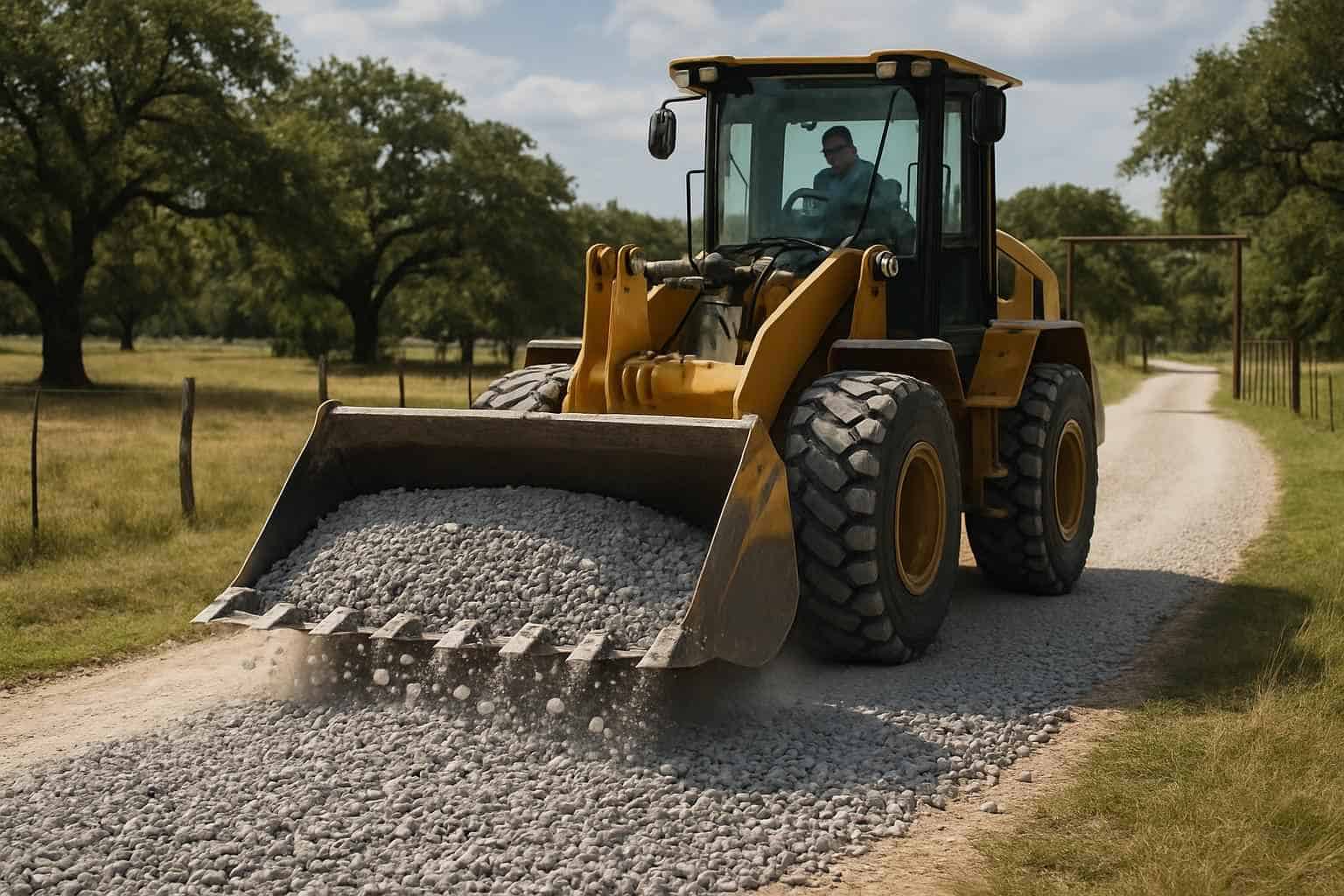 Crushed Rock Spreading in Waring Texas