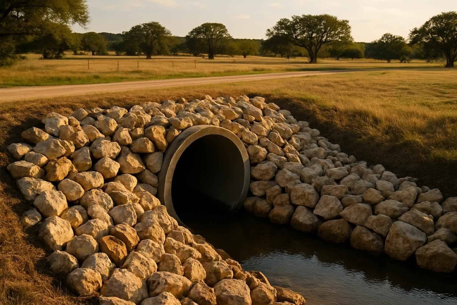 Culvert Riprap Protection in Harper Texas