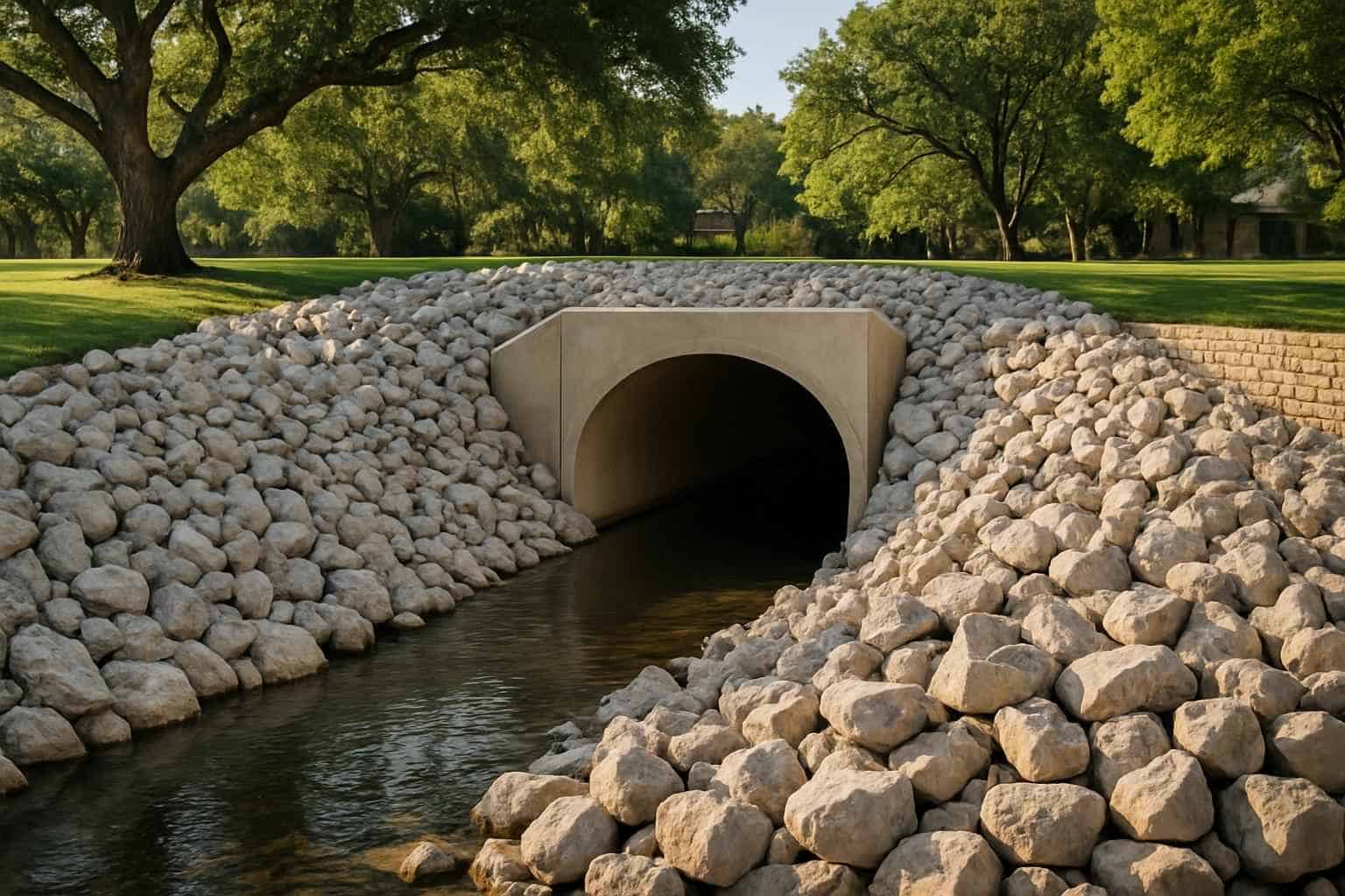 Culvert Riprap Protection in Kerrville Texas