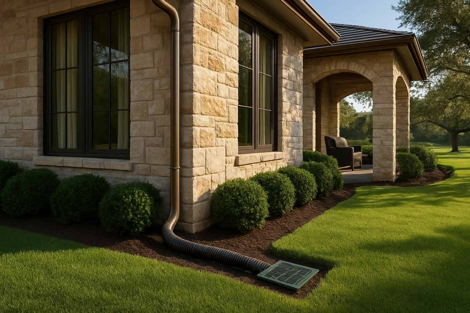 Downspout Drainage Tie Ins in Doss Texas