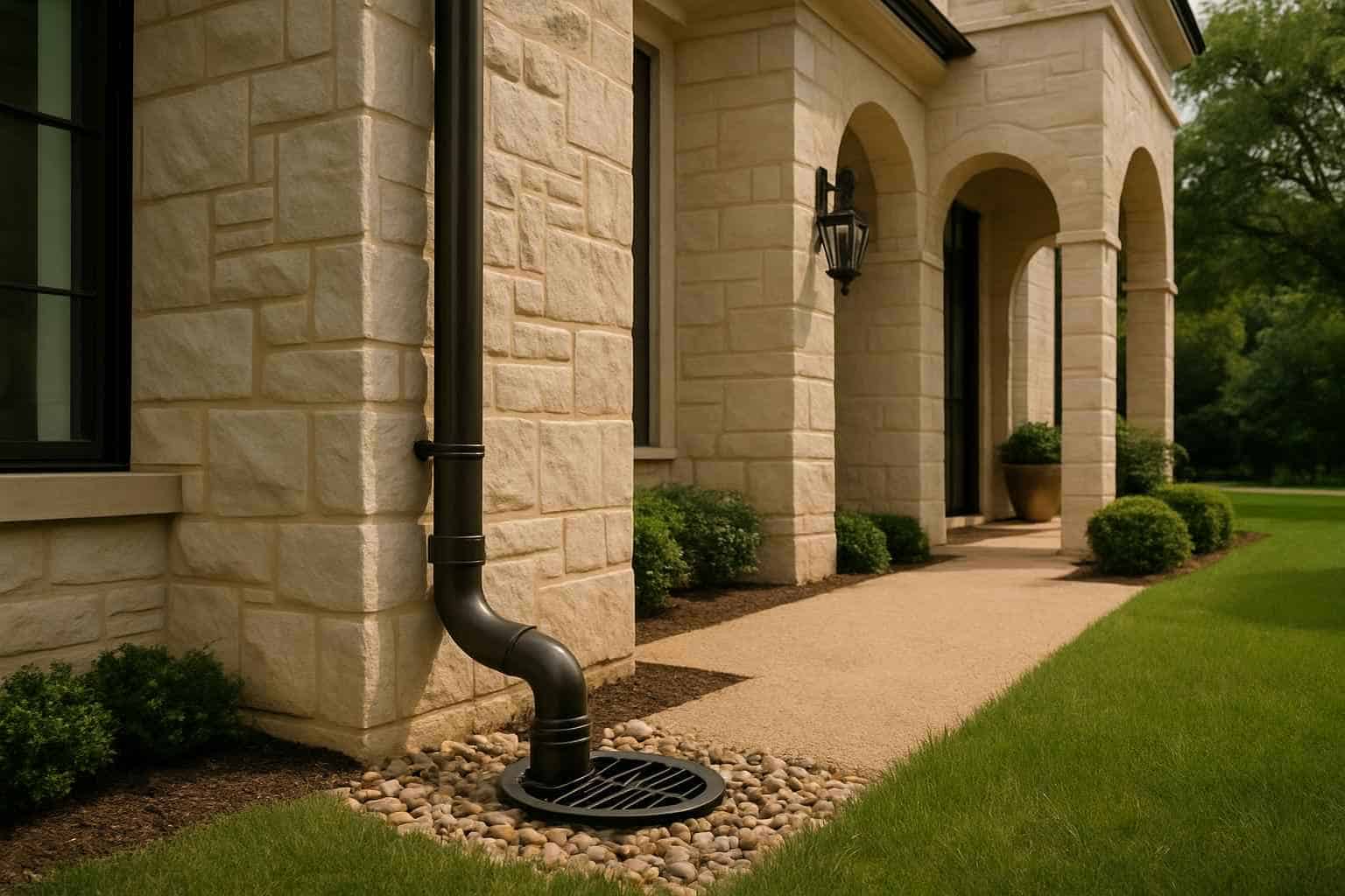 Downspout Drainage Tie Ins in Waring Texas