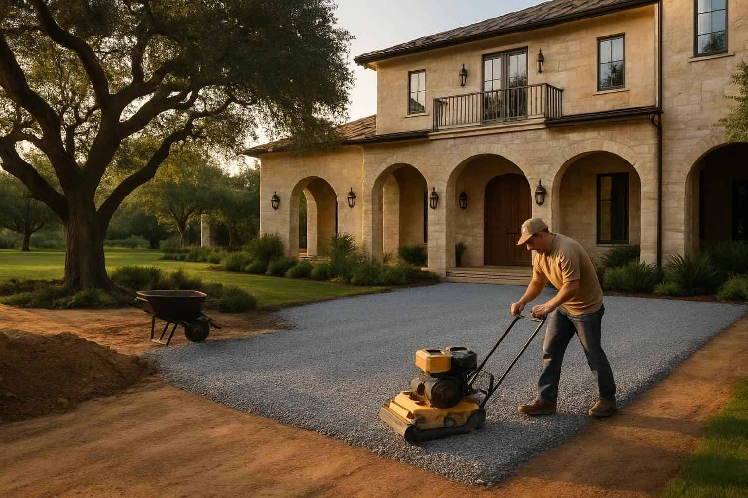 Driveway Base Prep in Comfort Texas