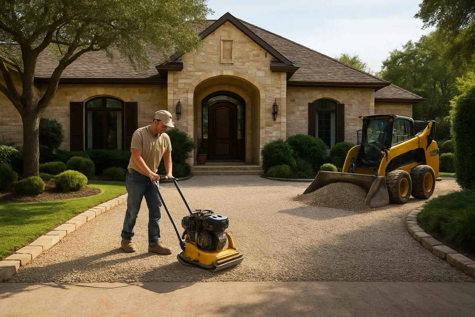 Driveway Base Prep in Harper Texas