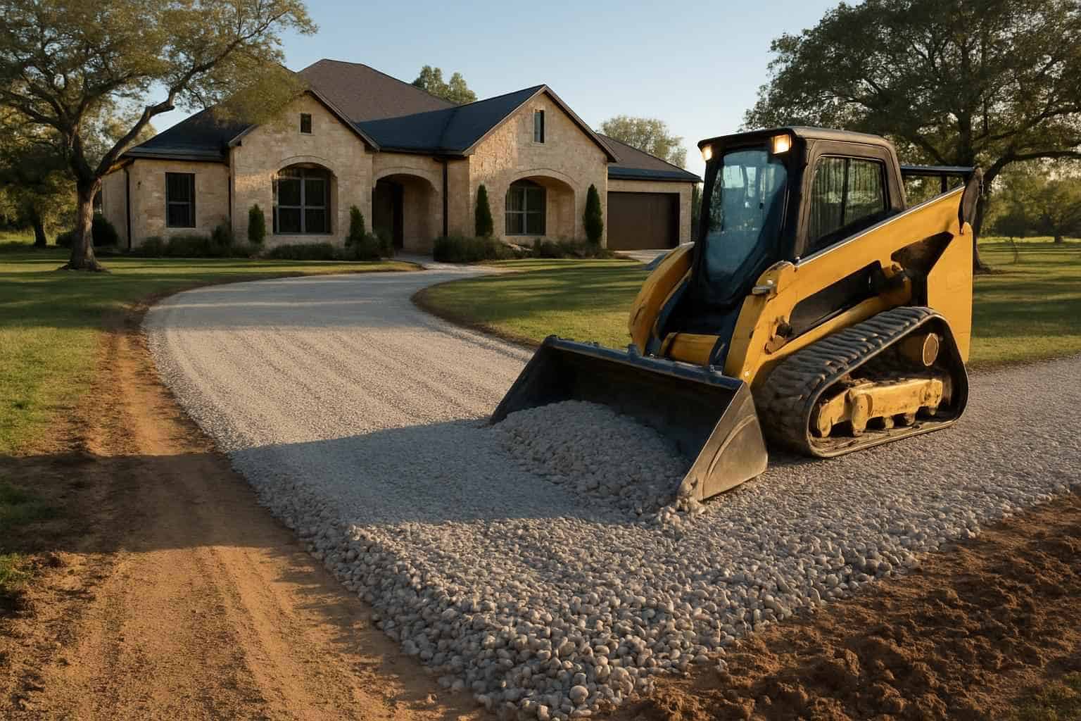 Driveway Base Prep in Waring Texas