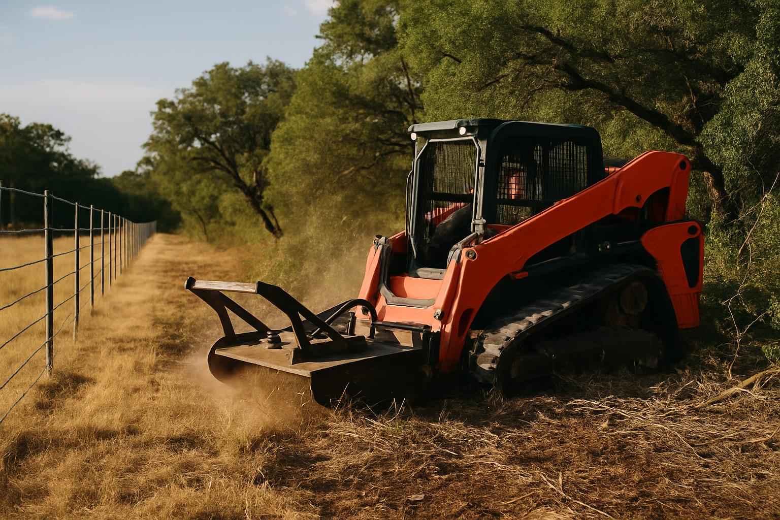 Fence Line Brush Clearing in Harper Texas