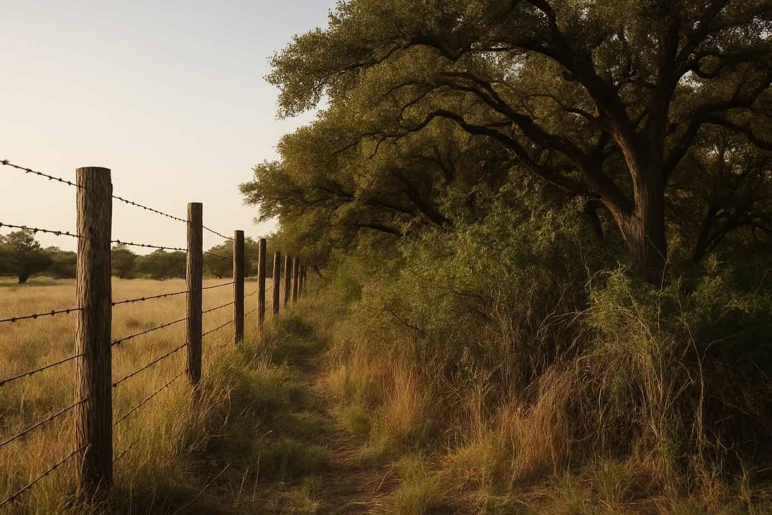 Fence Line Underbrush in Doss Texas