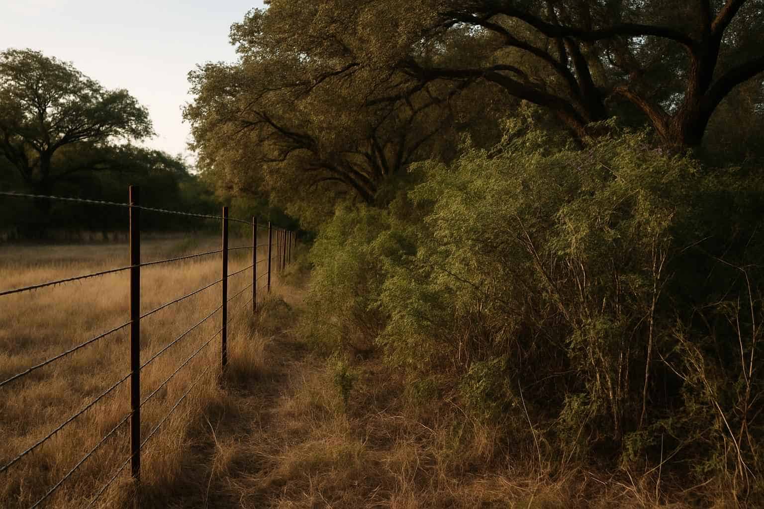 Fence Line Underbrush in Harper Texas