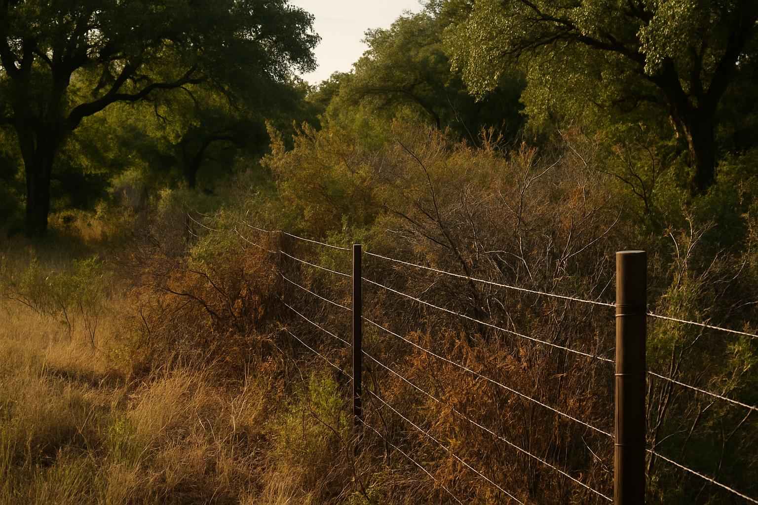 Fence Line Underbrush in Kerrville Texas
