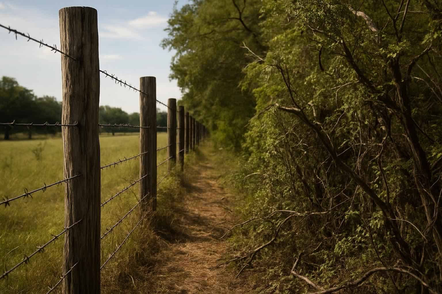 Fence Line Underbrush in Waring Texas