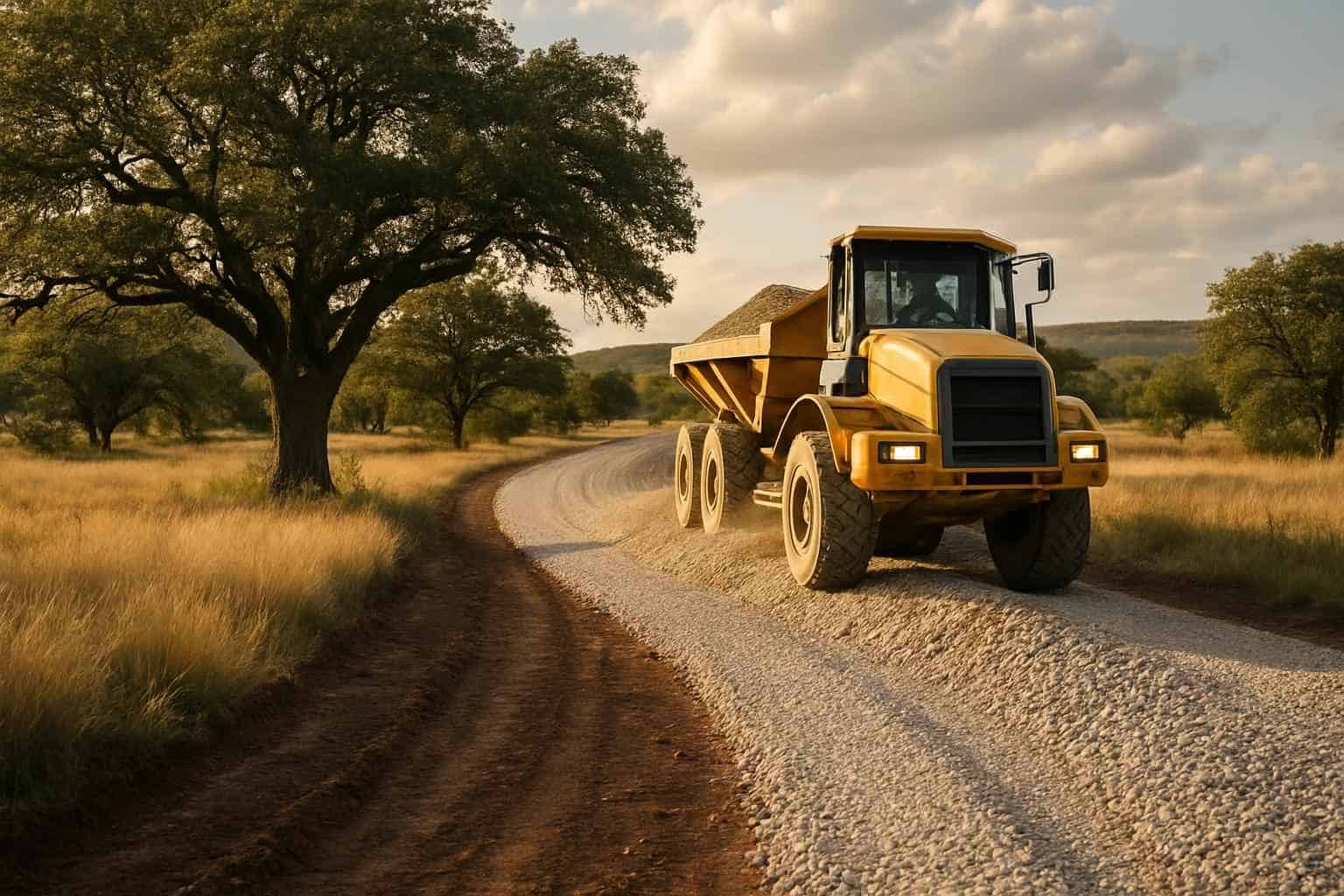 Gravel Road Building in Doss Texas