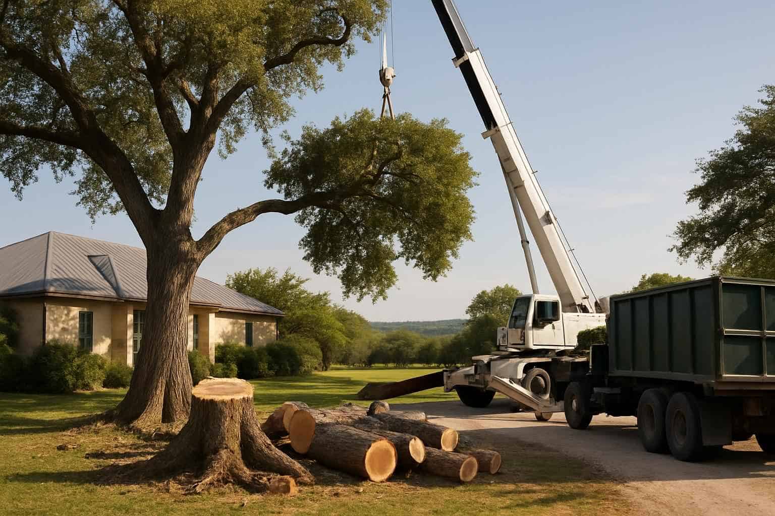 Large Tree Removal in Center Point Texas