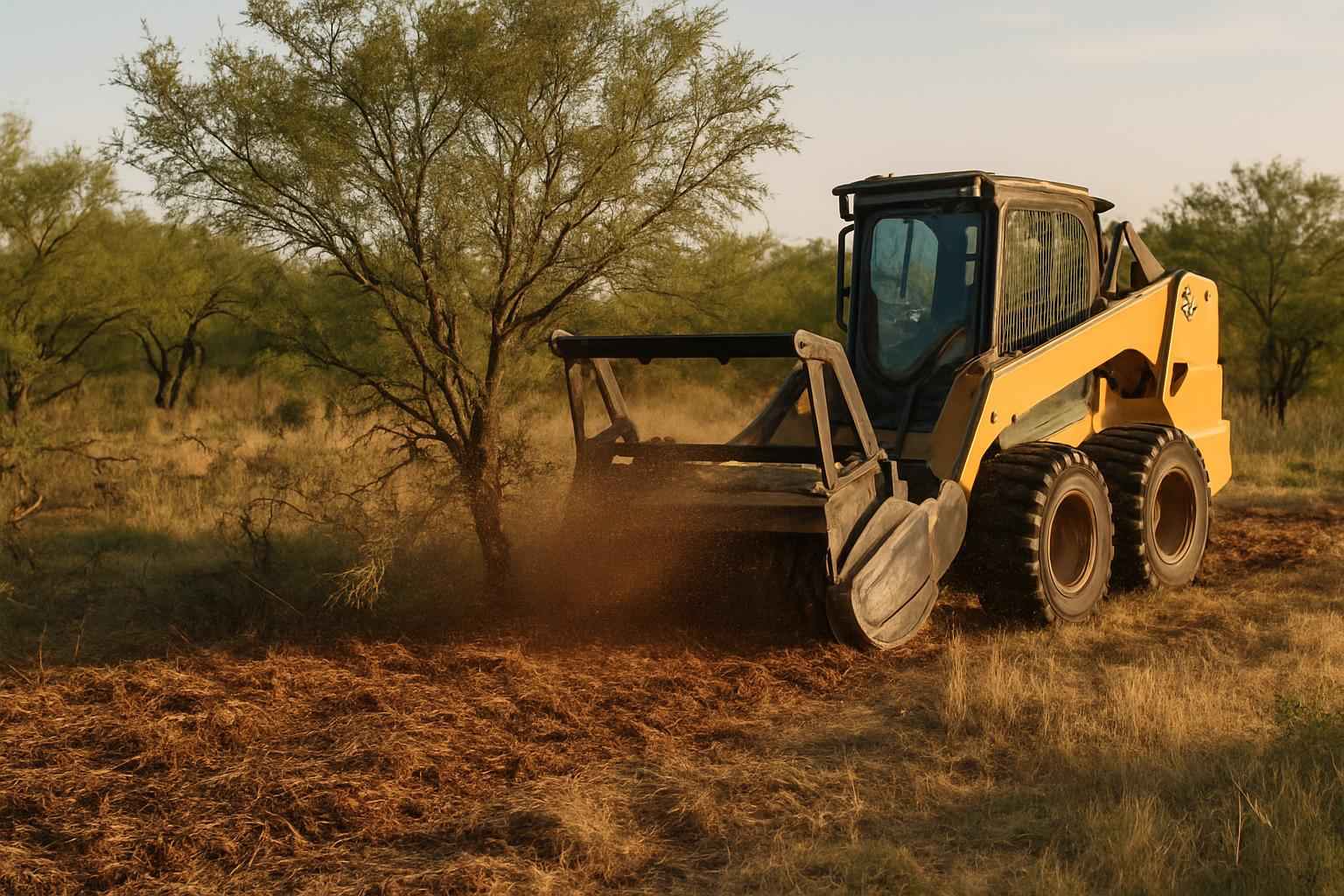 Mesquite Mulching in Center Point Texas