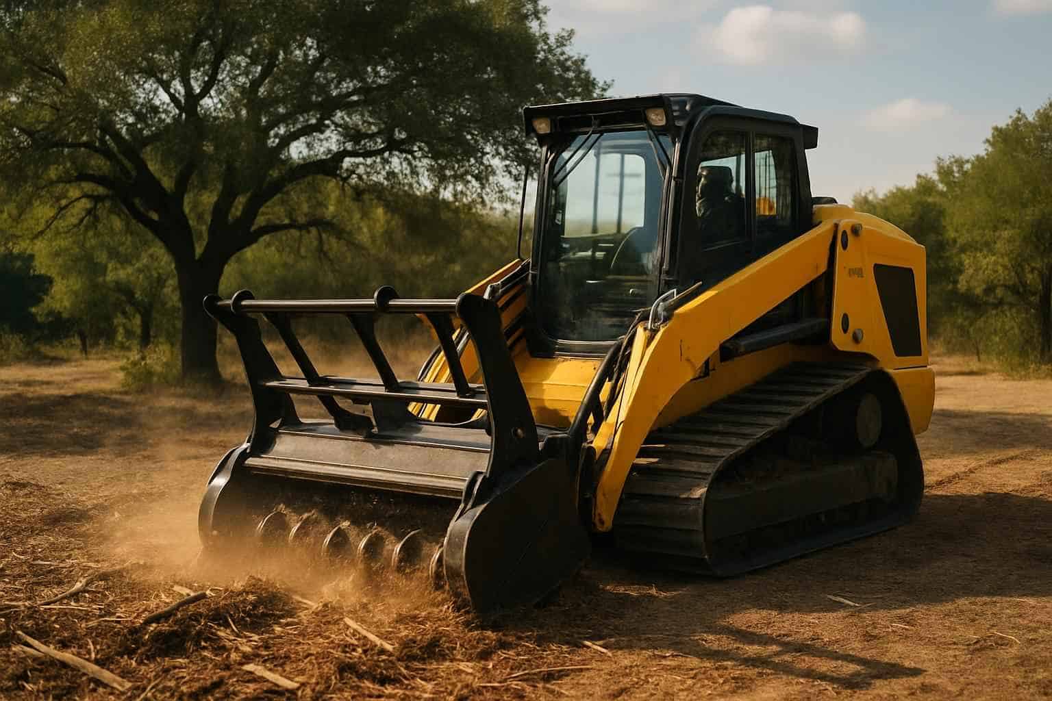 Mulching for Lot Prep in Center Point Texas