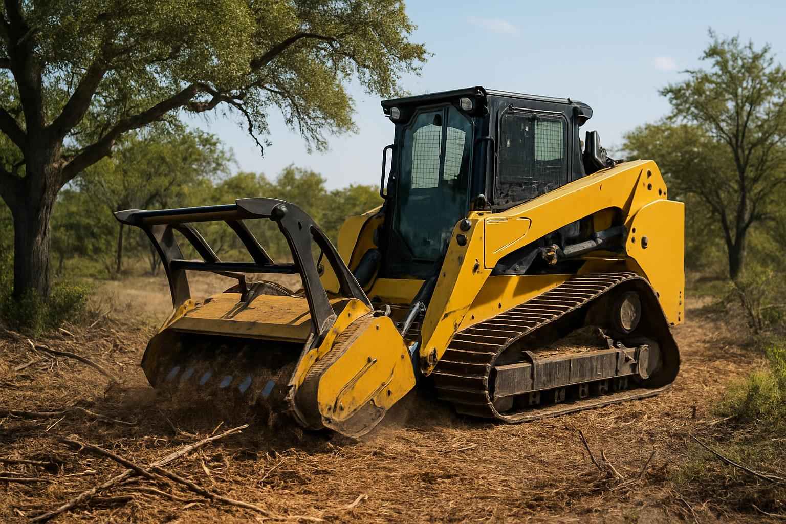 Mulching For Lot Prep in Waring Texas
