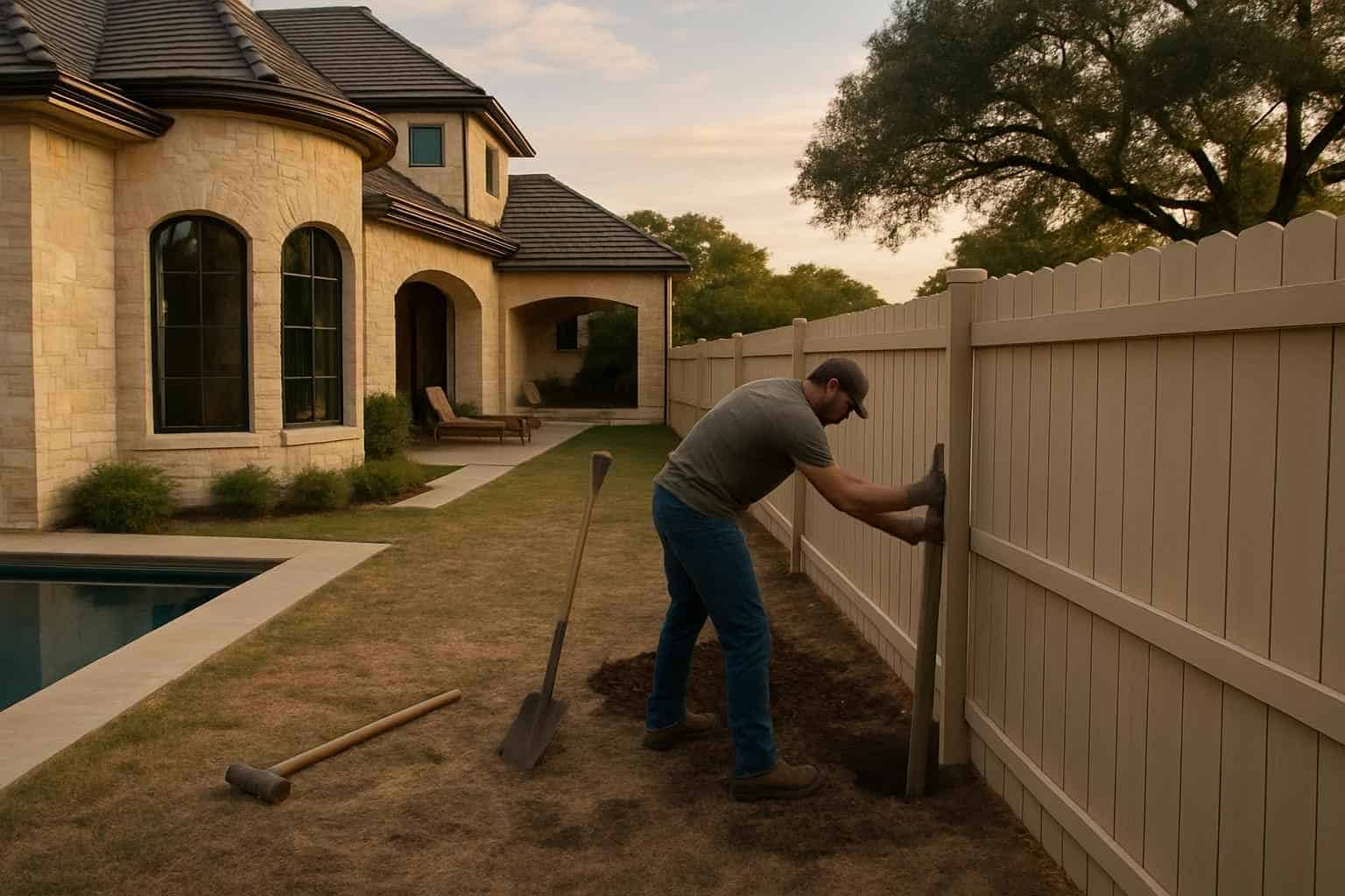 New Fence Installation Prep in Comfort Texas