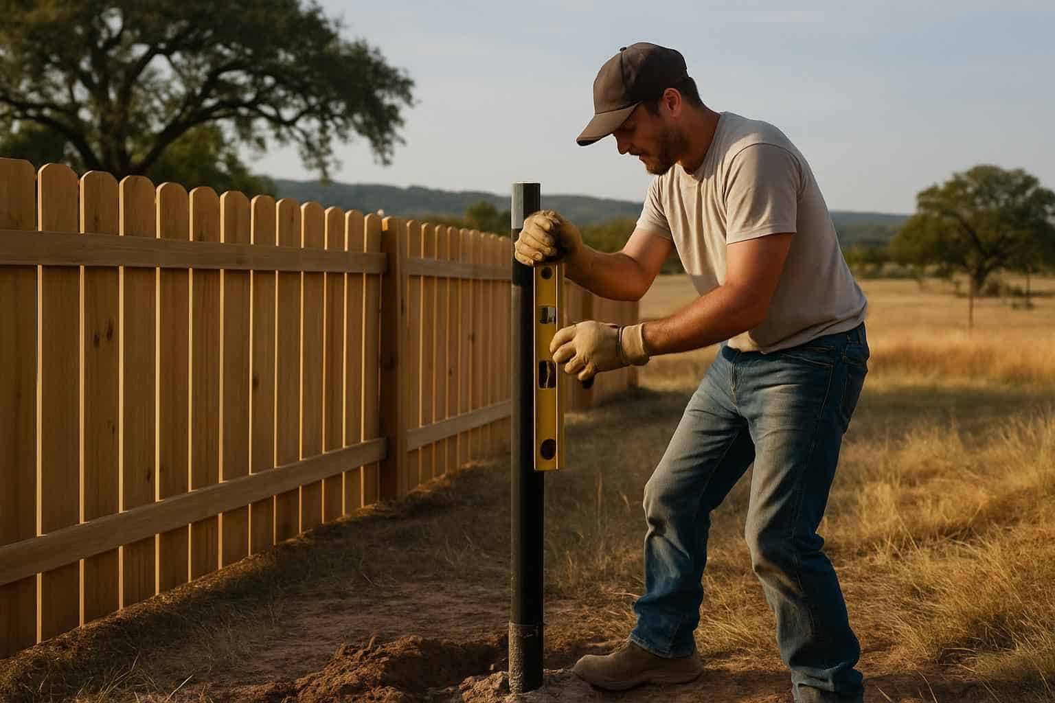 New Fence Installation Prep in Doss Texas