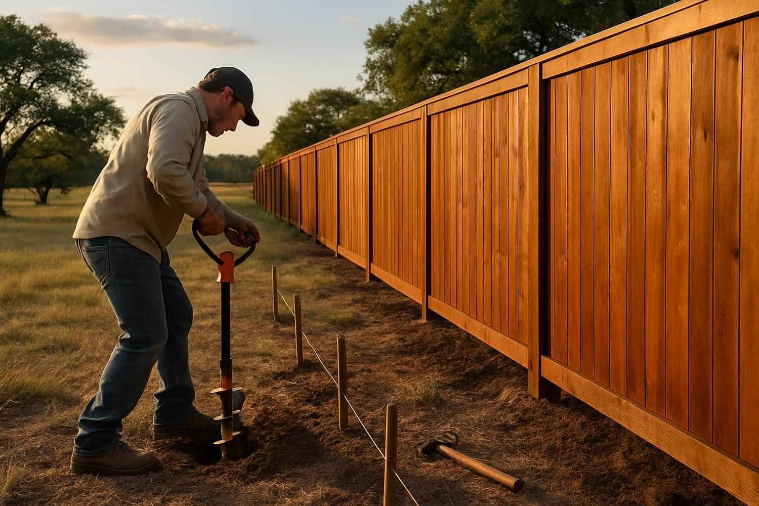 New Fence Installation Prep in Harper Texas