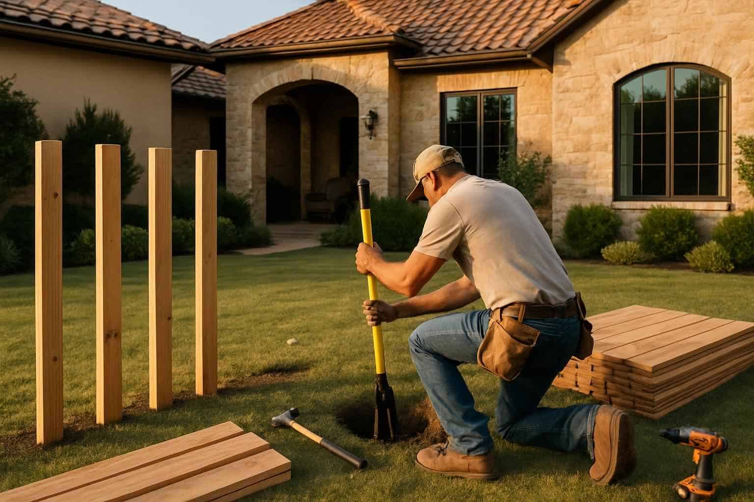 New Fence Installation Prep in Kerrville Texas