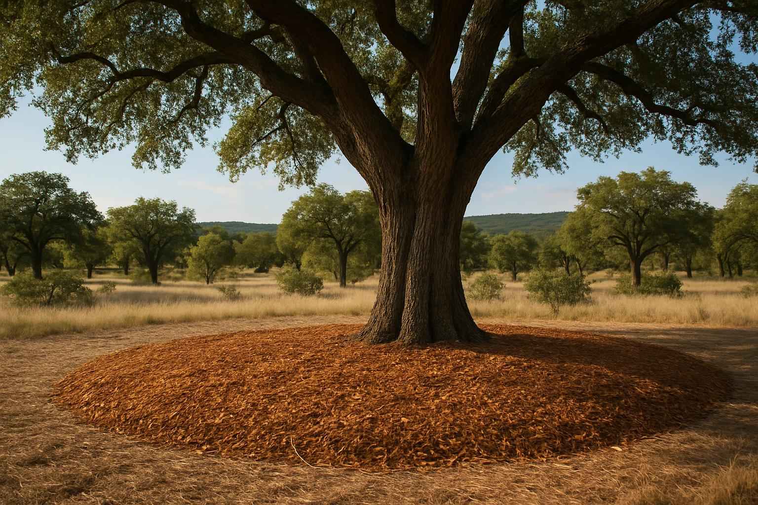 Oak Mulching in Comfort Texas