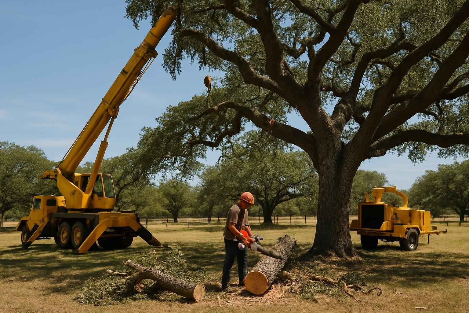 Oak Tree Removal in Waring Texas
