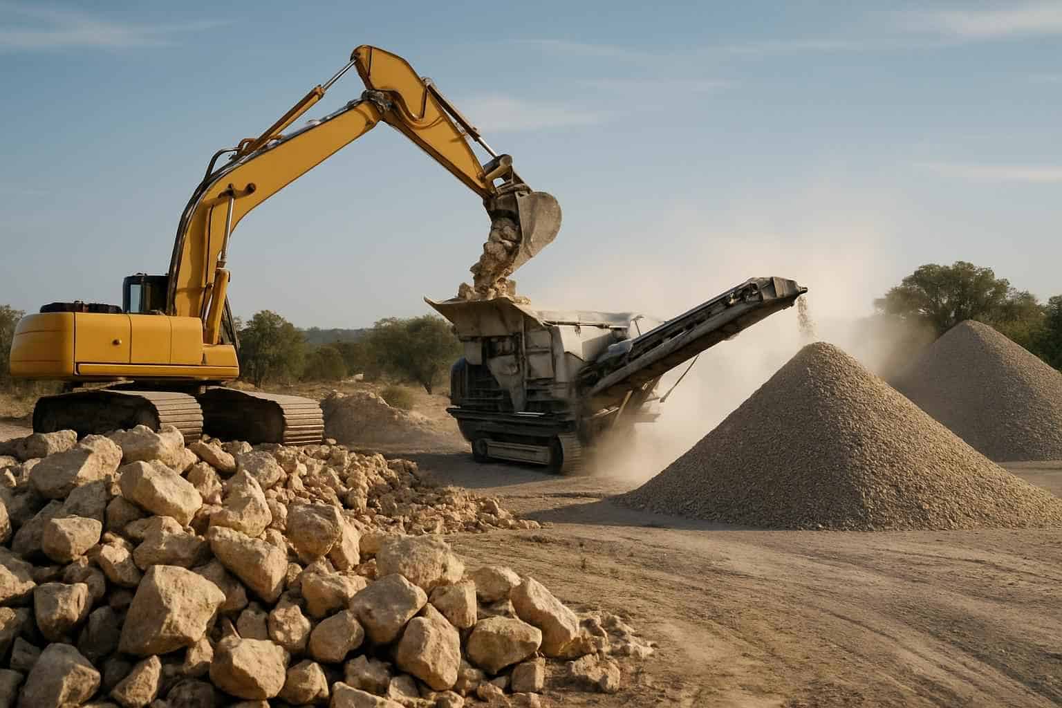 On Site Rock Crushing in Hye Texas