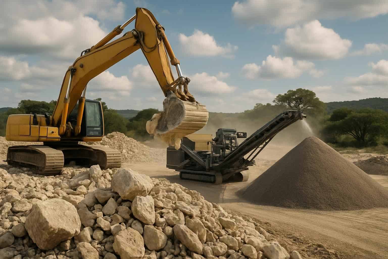 On Site Rock Crushing in Kerrville Texas