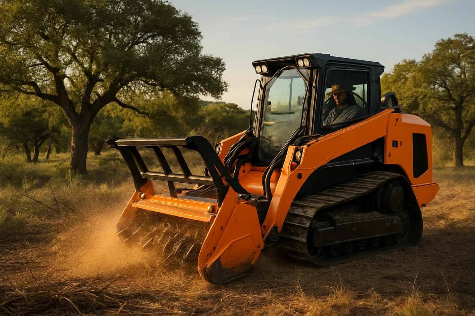 One Pass Mulching in Comfort Texas