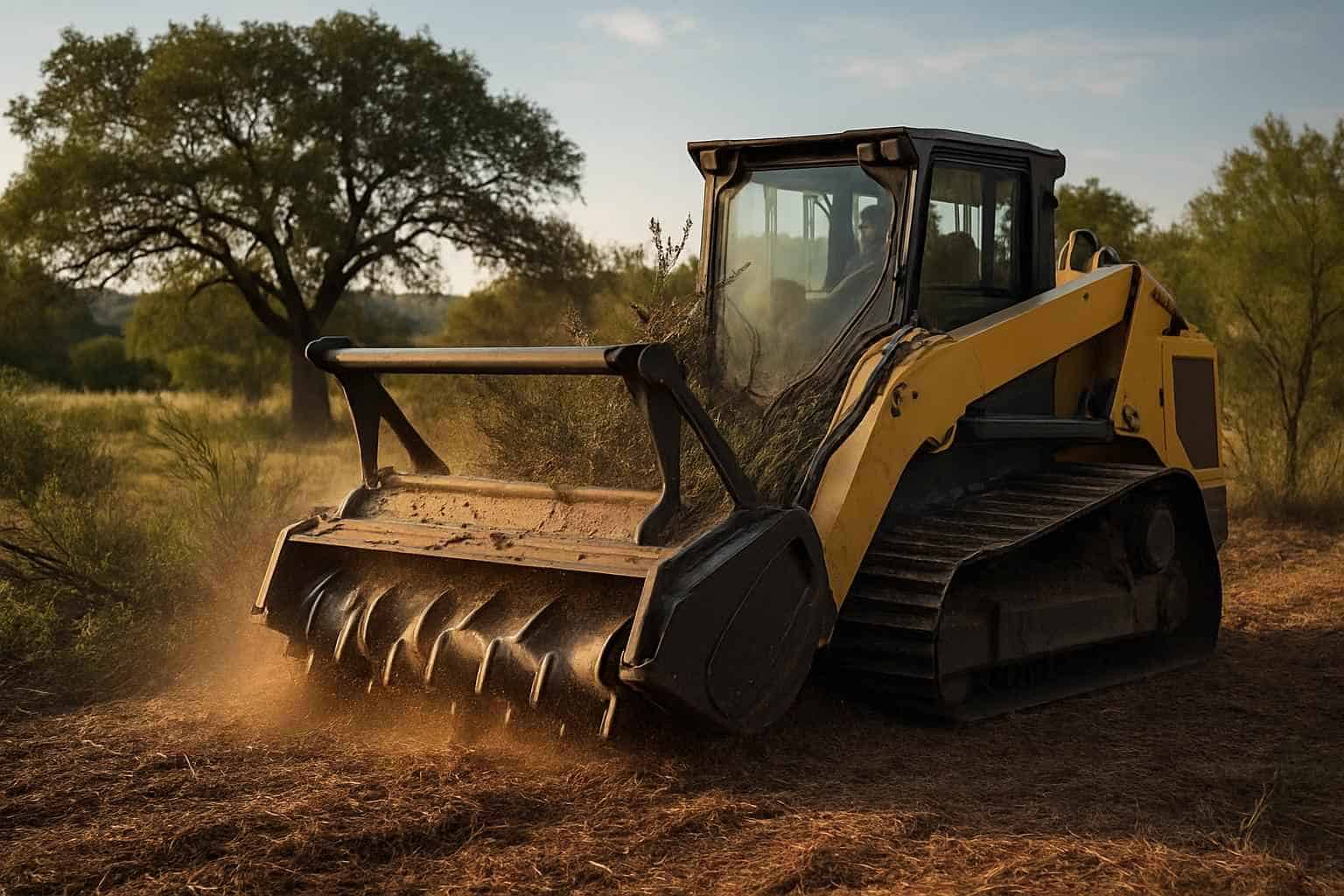 One Pass Mulching in Doss Texas
