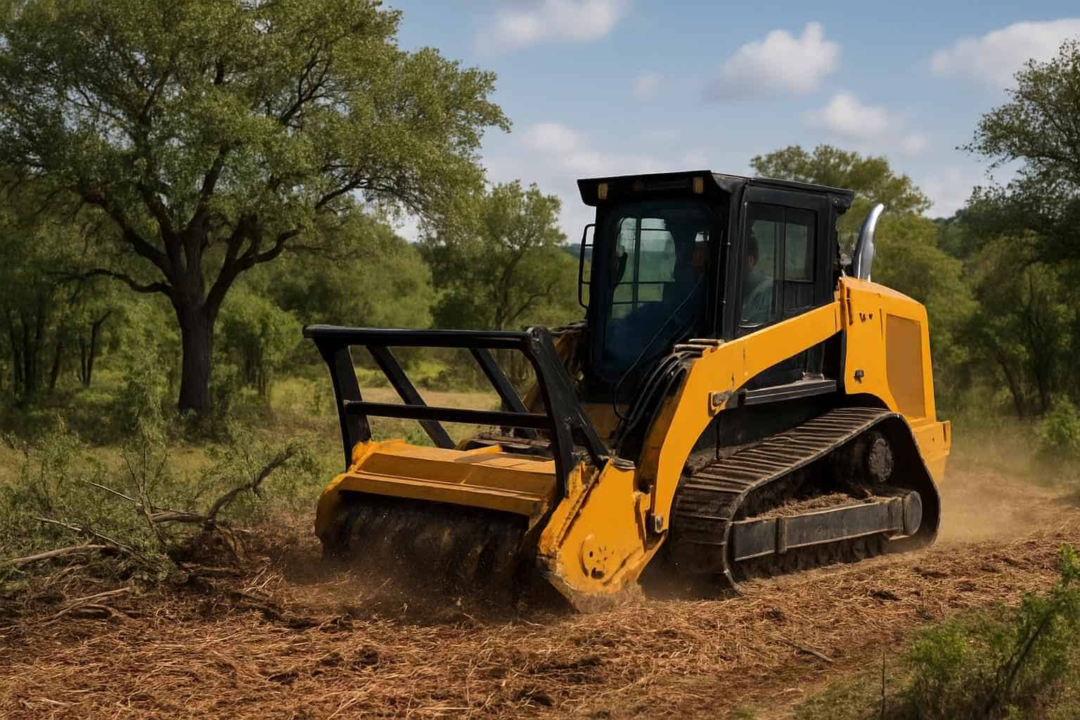 One Pass Mulching in Kerrville Texas