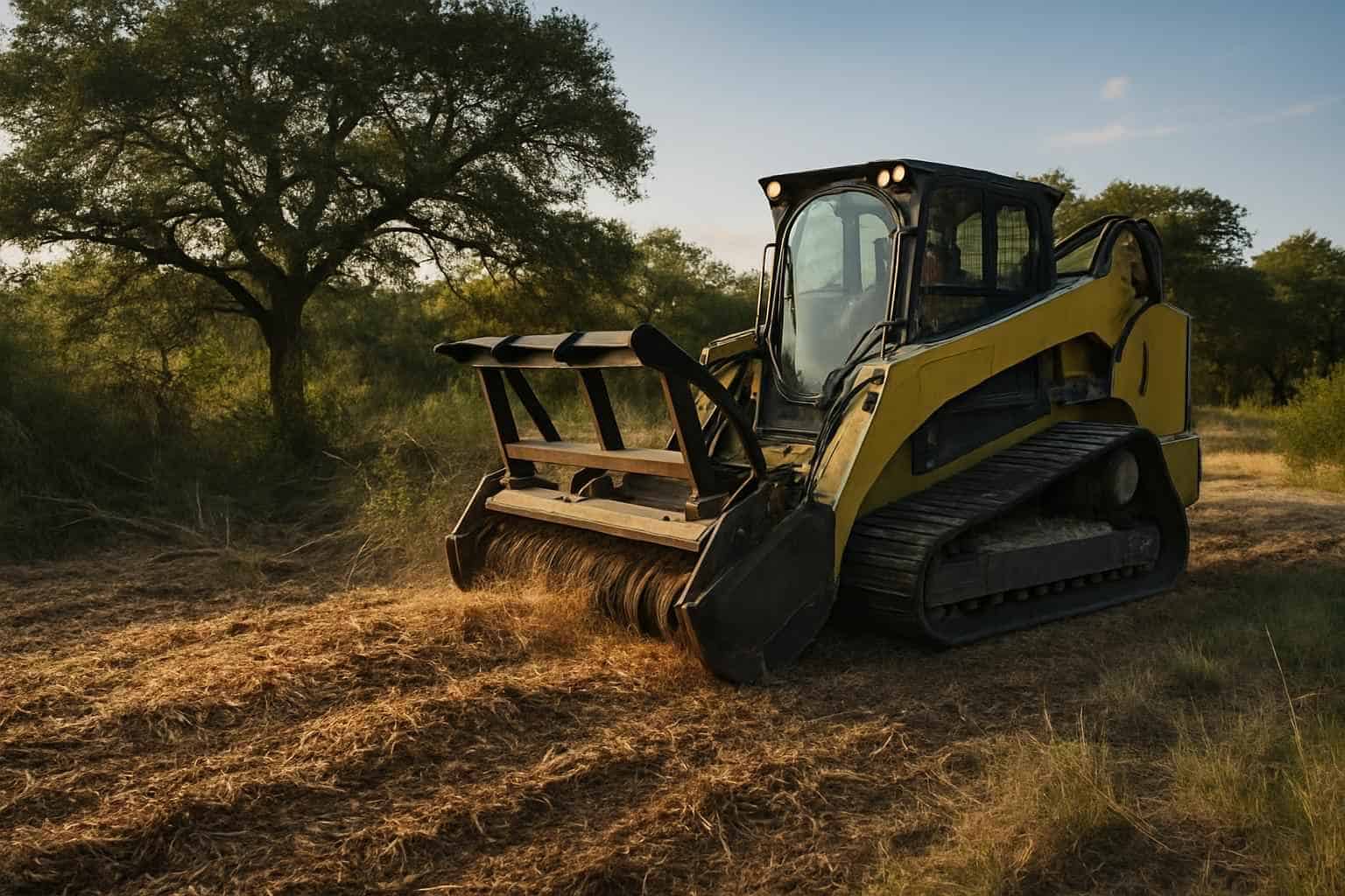 One Pass Mulching in Waring Texas
