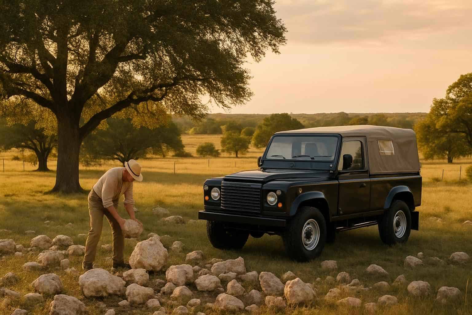 Pasture Rock Picking in Comfort Texas