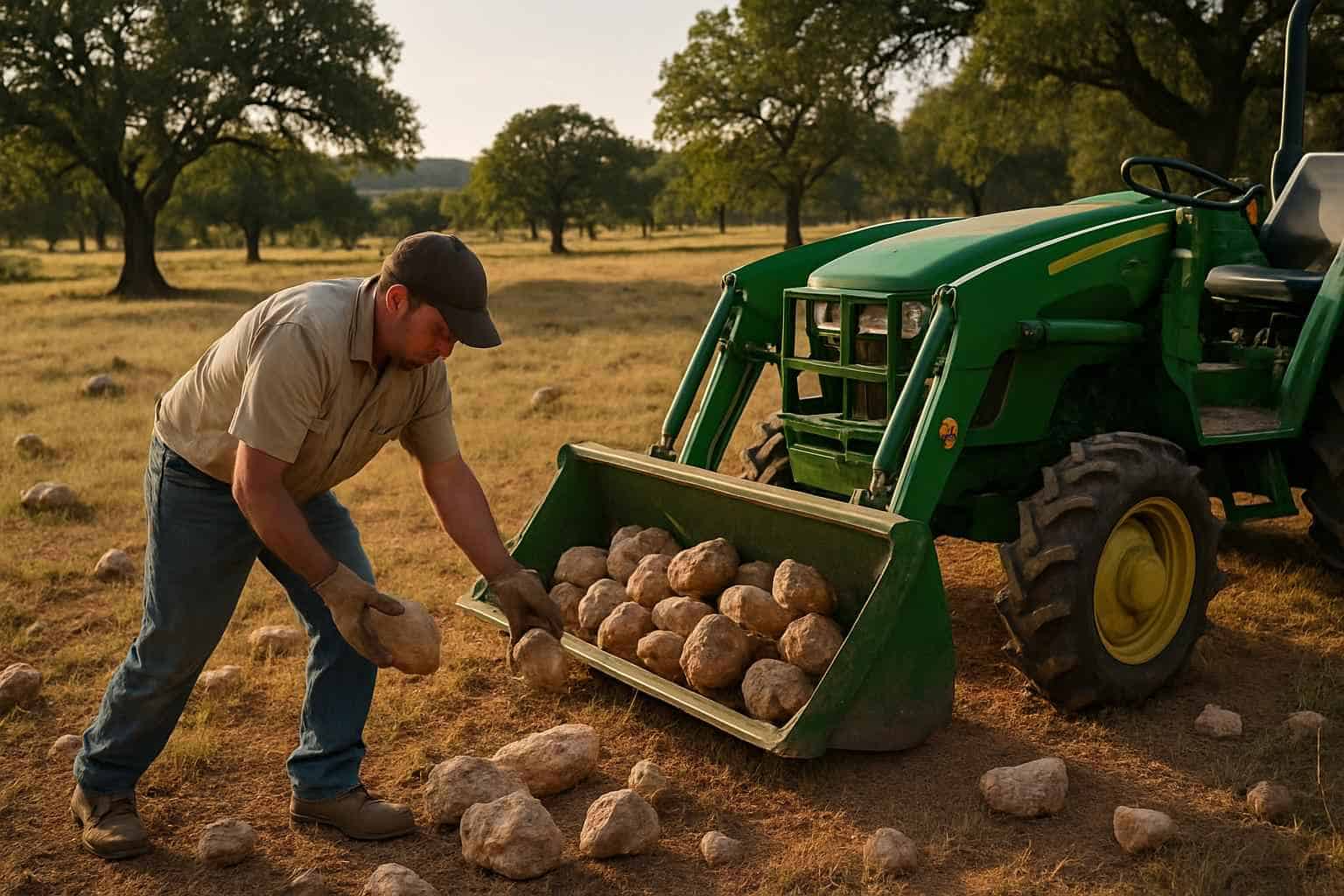 Pasture Rock Picking in Doss Texas