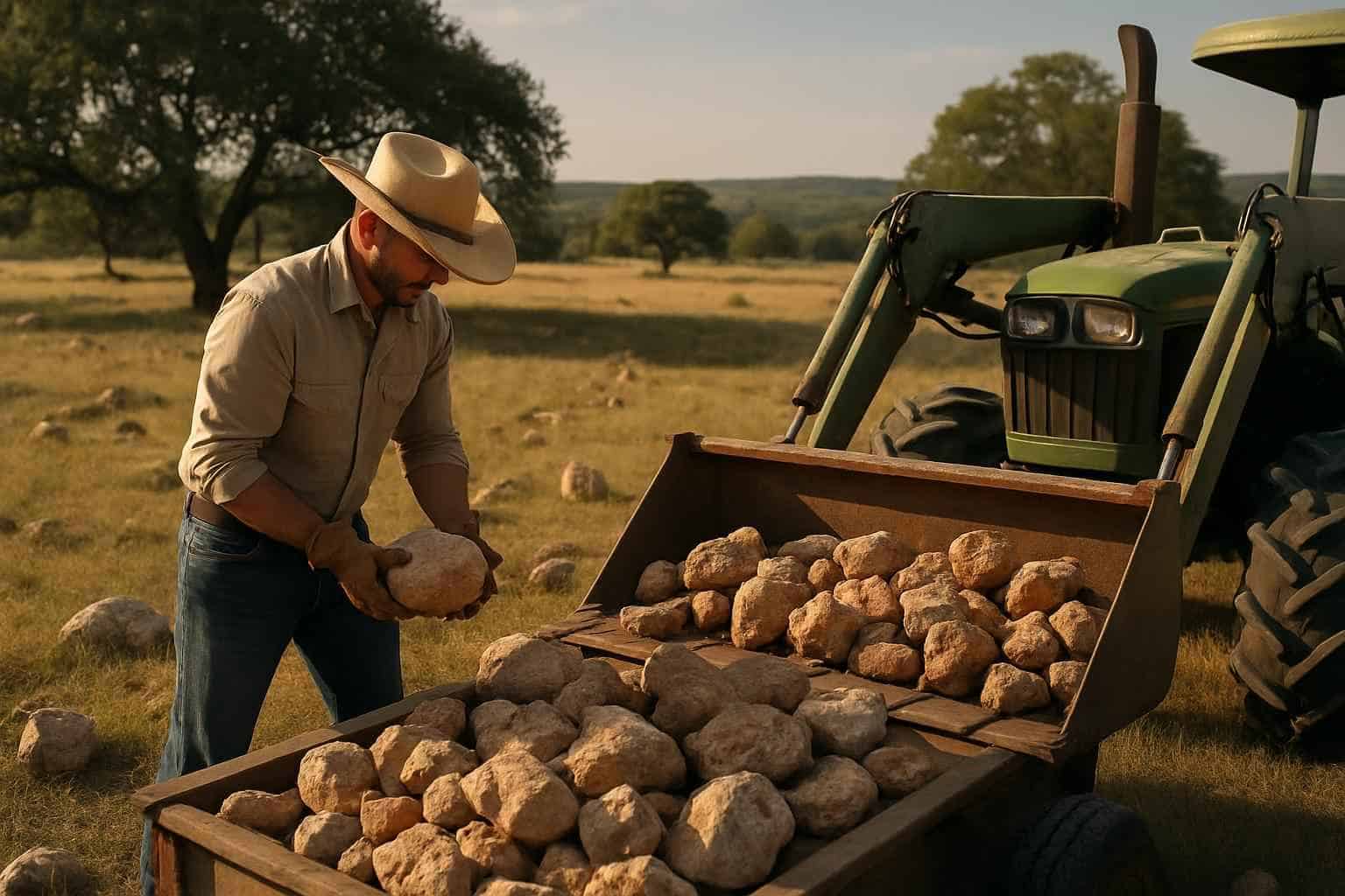 Pasture Rock Picking in Hye Texas