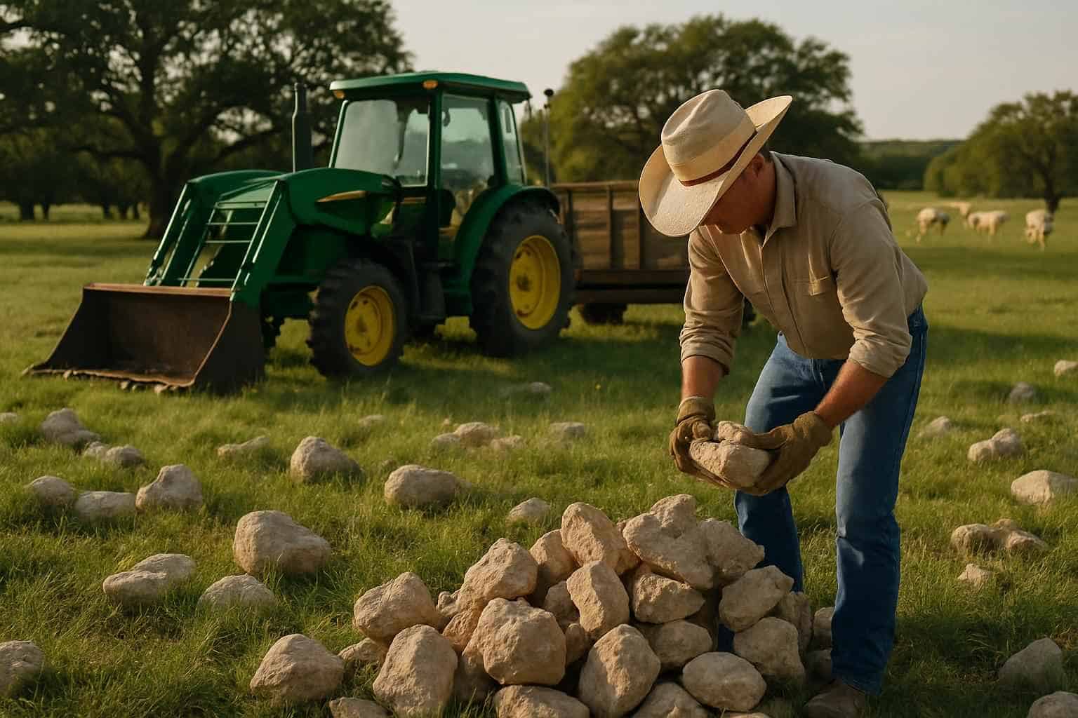 Pasture Rock Picking in Waring Texas