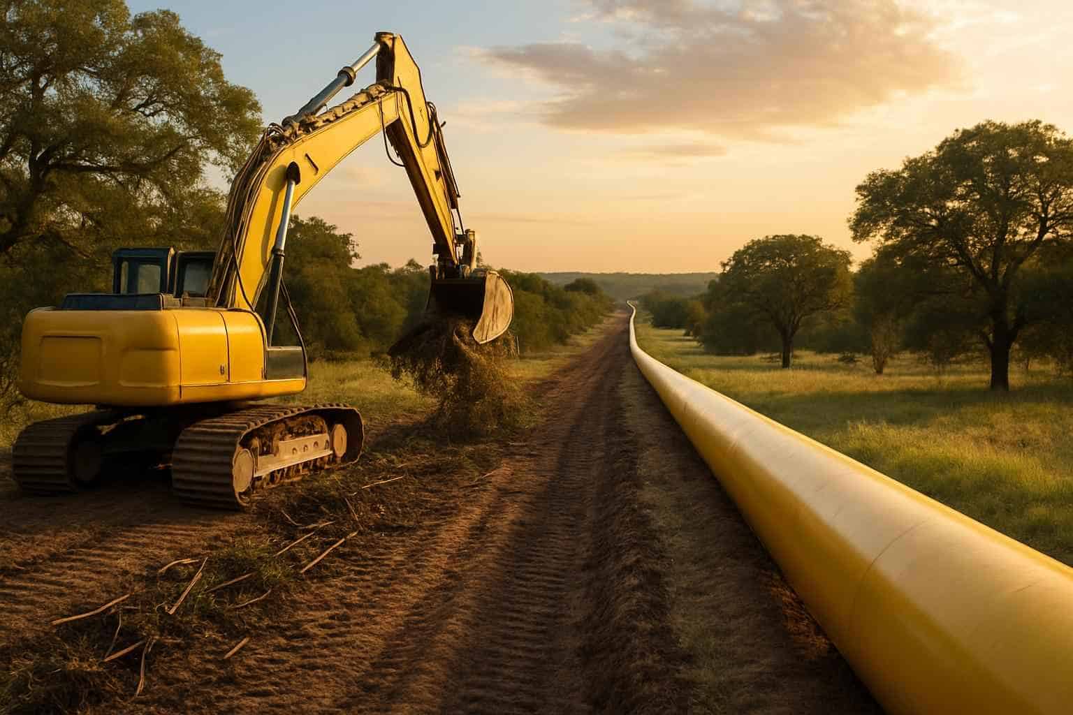 Pipeline ROW Clearing in Comfort Texas