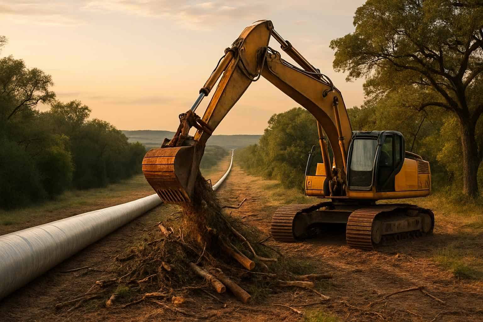 Pipeline ROW Clearing in Doss Texas