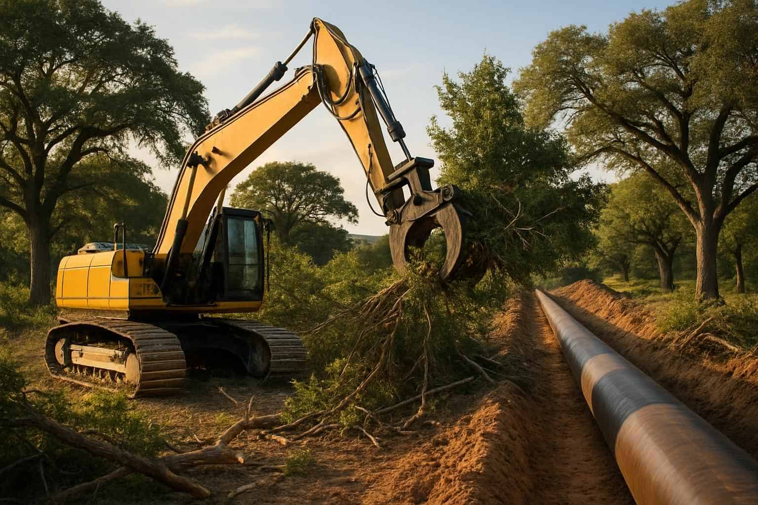 Pipeline ROW Clearing in Harper Texas