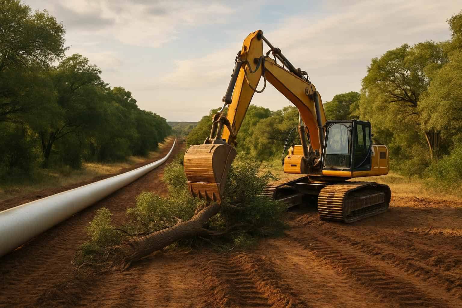 Pipeline ROW Clearing in Kerrville Texas